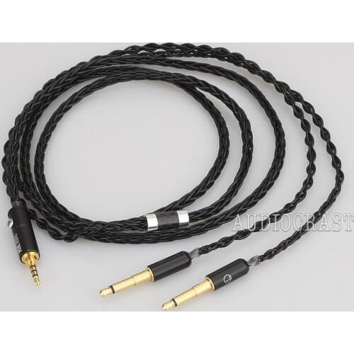 Audiocrast 8 Cores 2.5/3.5mm/4.4mm Balanced Upgrade Cable for Meze 99 Classics T1P T5P t1 d8000 MDR-Z7 D600 D7100 Headphone