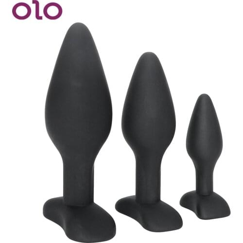 OLO 3 Pieces/Set Anal Plug Butt Plug Prostate Massager Erotic Toys Anal Trainer Adult Products Sex Toys for Men Women Gay S/M/L
