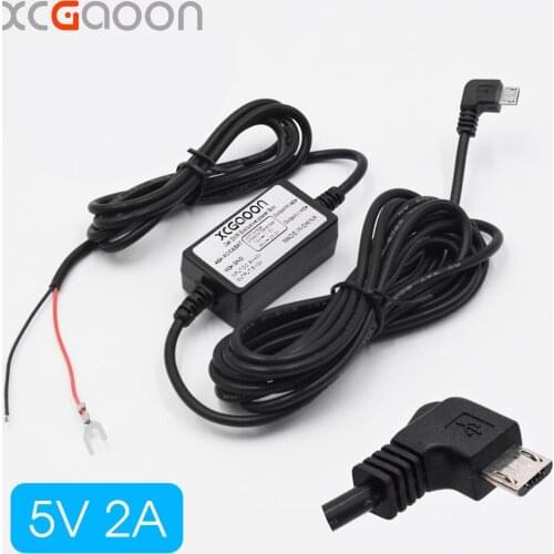 XCGaoon 10 piece Car DC Converter Module Input 12V 24V Ouput 5V 2A with micro USB Cable (Curved Right) Low Voltage Protection
