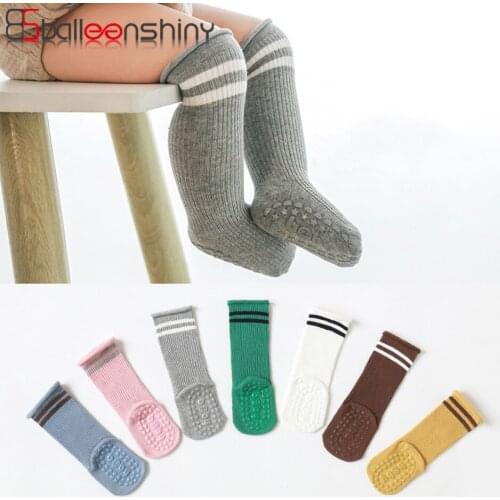 Balleenshiny Autumn and Winter Baby Socks Curled Loose Mouth Baby Sock Knee High Non-slip Dispensing Newborn Kids Floor Socks