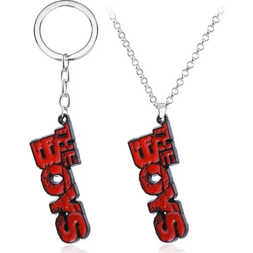 TV Series The Boys Seven Homelander A-Train Logo Symbol Alloy Keychain Key Chains Key Chain Keyring Pendant Necklace Jewelry