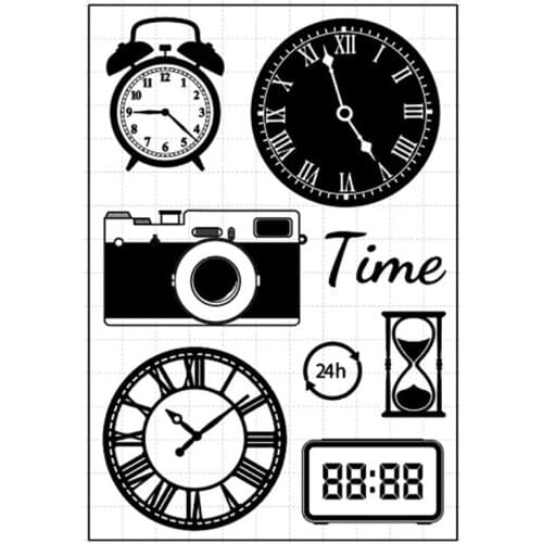 Clock Clear Stamps Silicone Seal for DIY Scrapbooking Card Rubber Stamps Making Photo Album Handemade Crafts Decoration
