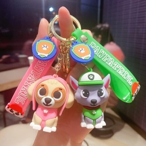 6 style Paw patrol Toys Dog Keychain Cute Cartoon Baby Boy Girl pat patrouille Psi Patrol Action Figures Toys for Children Gifts