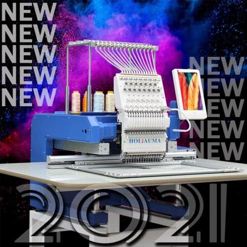 HOLiAUMA newest A15 single head embroidery machine mulit functions hat/t-shirt/flat/3d computer embroidery machine with 15 color