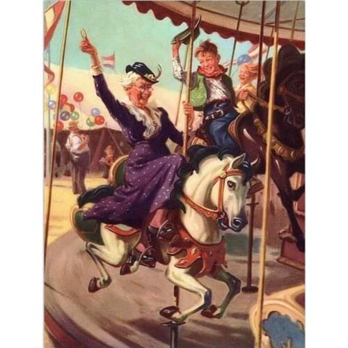 Painting With Diamonds Portrait 5D DIY Diamond Embroidery A lively old grandmother child Picture Of Rhinestone Cross Stitch