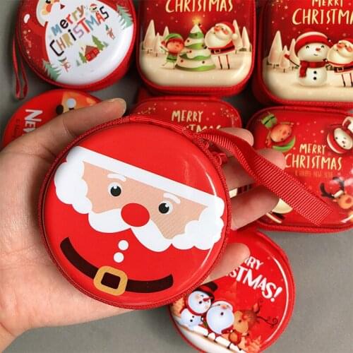 Cute Christmas Gift Children Coin Wallets Small Coin Pocket Lovely Iron Patent Leather Mini Lady Headphone Collection Pocket