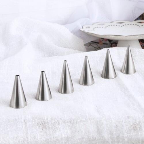 6pcs Writing Piping Nozzle for Cake Decorating Tools Seamless Stainless Steel Pastry Tips Cup Cake Tools