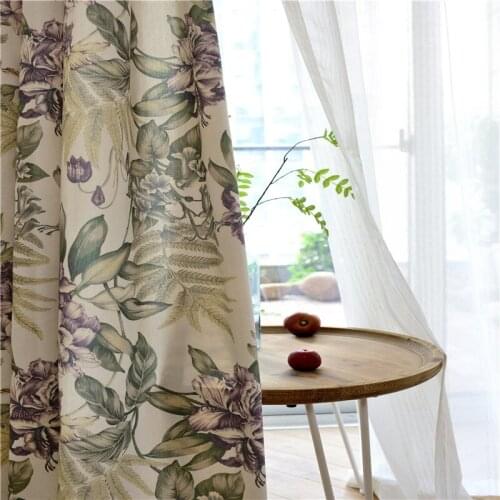 AS Modern Simple American Printing Shading Light Luxury Natural Custom Home Decoration Curtains for Living Dining Room Bedroom
