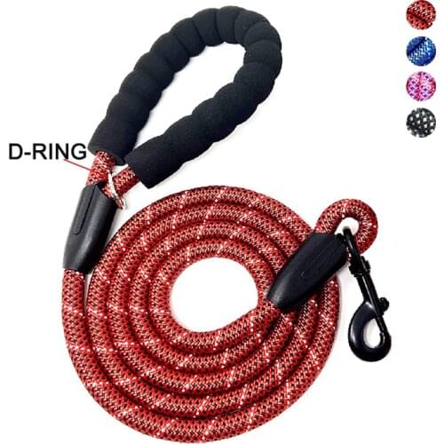 2021 Reflective Heavy Duty Climbing Rope Leash Soft Padded Handle for Medium Large Dog Nylon Rope Training Leash Slip Lead Strap