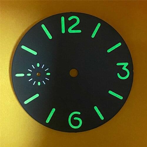 For ETA6497/ST3600 Movement 36MM Green Luminous Watch Dial for ETA6497/ST3600 Watch Movement Modification Part
