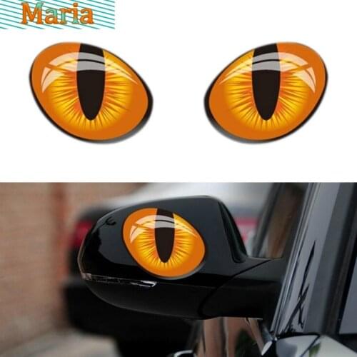 1pair Stereo Cat Eyes Paste Rearview Mirror Perspective Window Stickers Car Sticker for Car-Styling PVC JDM JEEP Van Bike