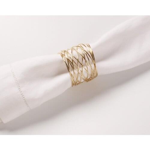 10pcs Hotel gold silver wire mesh napkin ring mouth cloth ring napkin buckle metal napkin ring towel buckle