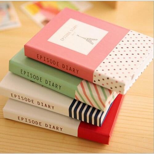 100 PC Novelty Hard Cover Mini Notebook Episode Diary Book Dual Note Pad Sticky Notes With Ballpoint Pen