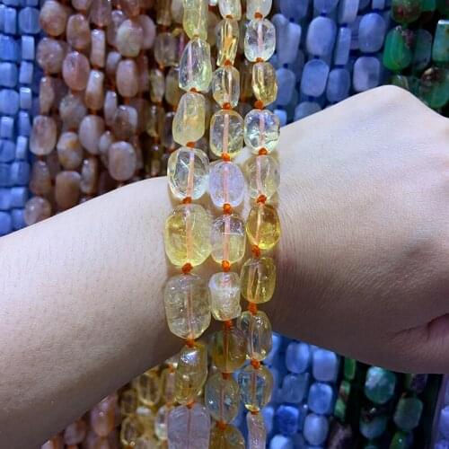 12x16mm Natural Opal Aquamarines Citrines Beads 15'' Irregular DIY Quartz Loose Beads For Jewelry Making Beads Necklace