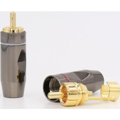 4pcs X high quality RCA Phono Plug DIY RCA AUDIO CABLE Gold Plated Audio 7MM Cable Diameter RCA Cable Plug