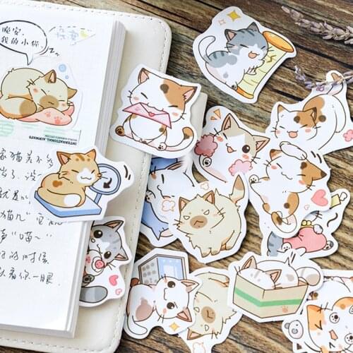 45 pcs/pack My Naughty Cats Diy Mini Paper Sticker Diary Album Scrapbooking Decoration Sticker cute Kawaii Stationery