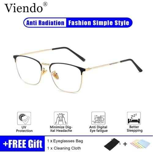 Anti Blue Ray Blocking Reading Glasses Women Men Business Style Metal Eyeglasses Presbyopia Hyperopia +1.0/1.5/2.0/2.5 Anti UV