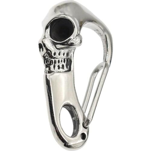 Halloween Vintage Skeleton Titanium Steel Shrimp Buckle Key Ring Skull Clasp Carabiner Wallet Key Chain Hook For Men Women Gift