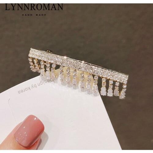 Clip headdress South Korea zirconia hairpin back head tassel hairpin top clip spring clip Liu Haibian clip net celebrity girl