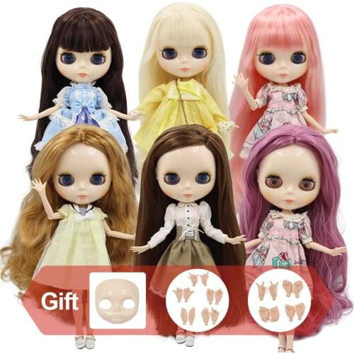 ICY DBS Blyth doll Joint body with hands Glossy face with big breast different hair color white skin 30cm 1/6 BJD toy gift