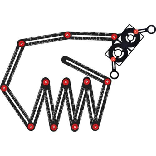 6/9/12fold Aluminium Alloy Angle Ruler Multi Angle Measuring Ruler Tool Tile Hole Punch Guide Locator Drill Guide Tile Hole