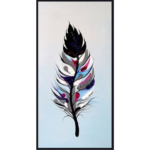 DIY Digital Painting By Numbers Package Vertical feather Coloring Wall Art Picture Gift frameless