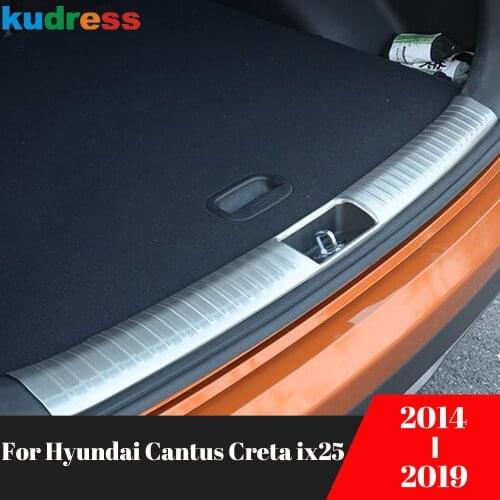 Stainless Steel Rear Trunk Bumper Cover Trim For Hyundai Cantus Creta ix25 2014-2019 Tail Gate Door Sill Plate Car Accessories