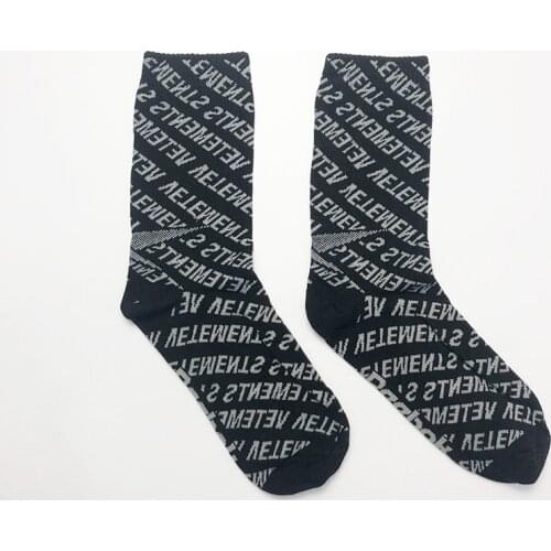 Novelty Men High New VETEMENTS Skateboard Harajuku Athlete Socks Parkour Street Cotton Hip Hop one size 22CM N318