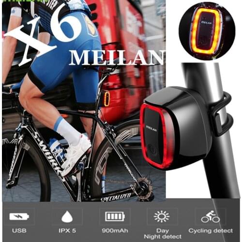 NEW Meilan X6 Bike Light Wireless Rear Laser Light USB Rechargeable Bicycle Tail Led Light MTB Bicycle Safety Warning Light