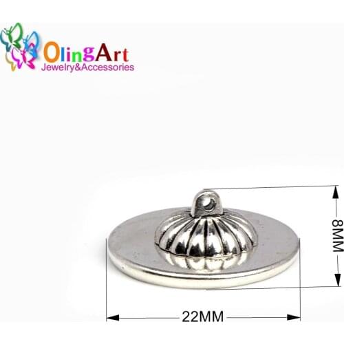 OlingArt 6pcs/lot 15MM/22MM Plating Silver-color Metal Bead Caps Filigree DIY Jewelry Findings making Connector Cap