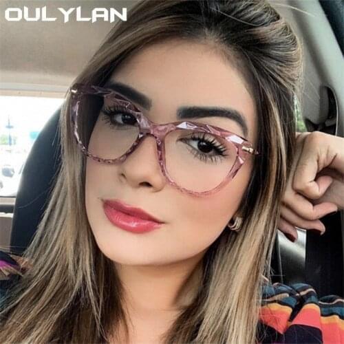 Oulylan Sexy Eyeglasses Frame Women Fashion Cat Eye Glasses Frames Transparent Myopia Frame Female Optical Spectacles