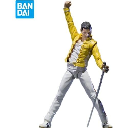 Original Bandai 1/12 Queen Freddie Mercury Live At Wembley Stadium Figurnies 15Cm Shf Doll Action Figure Model Adult Kids Toys
