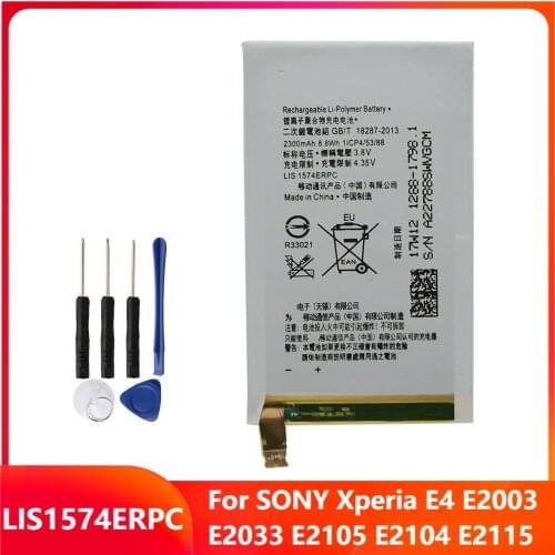 Original Replacement Phone Battery LIS1574ERPC For SONY Xperia E4 E2003 E2033 E2105 E2104 E2115 Rechargable Batteries 2300mAh