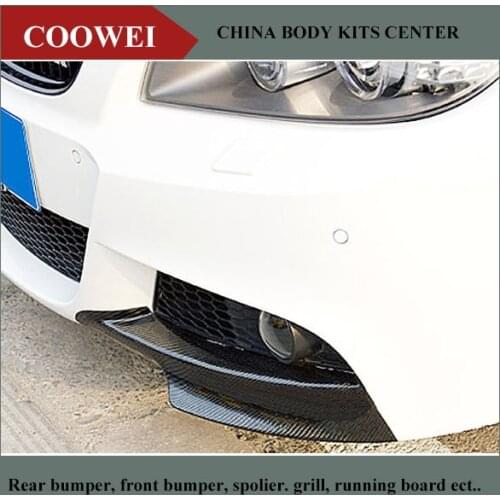E90 M Tech LCI Style CF Front Bumper Aprons Corner, Car Side Splitters Flaps Cupwings For BMW(Fit E90 LCI M tech Bumper 09-11 )