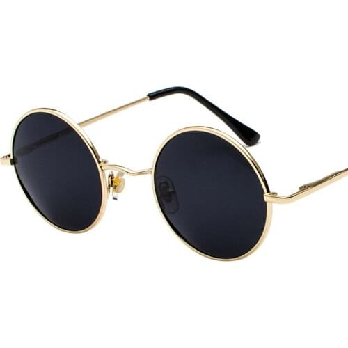 Fashion 2019 Men Retro metal frame Round Sunglasses Classic Women Colour lenses Vintage Pink Luxury Mirror Polarized sunglasses