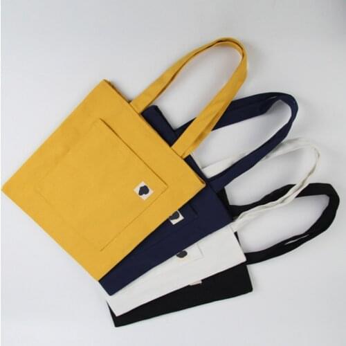 Tote Bag Canvas Foldable Shopping Bag Women Female Daily Use Large Capacity Grocery Shopper Bag Reusable Handbag Portable Bag