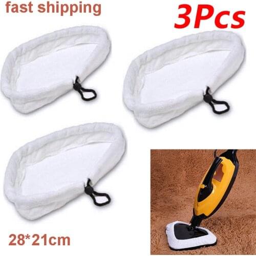 3pcs Super absorbent Microfibre Cloth Steam Cleaning Pad Accessories Washable White Steamer Cleaner mop wonderlife floor mop
