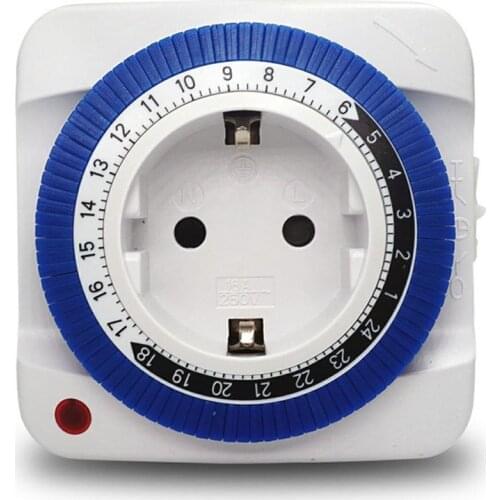 24 Hours EU Plug Smart Timer Socket Switch Home Electrical Appliances Timing Mechanical Auto-On/Off Intelligent Timer Switch