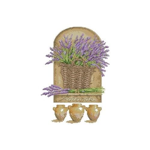 Top Quality Lovely Counted Cross Stitch Kit French Lavender Purple Flower Flower dim 3507