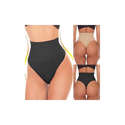 Women Thin High Waist Slim Undetectable Thong Tummy Control Shaper Pants Underwear G-String