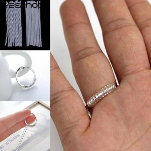 10 PCS Transparent Spiral Based Ring Tools Spring Coil Ring Size Adjuster Guard Tightener Reducer Resizing Tool For Jewelry