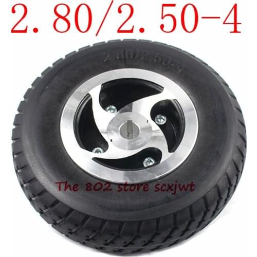 2.80/2.50-4 Solid Wheel Tyre with Wheel Hub Fits Gas / Electric Scooter ATV Elderly Mobility Scooter 9 Inch Tubeless Solid Wheel
