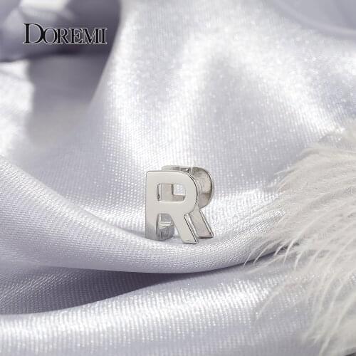 DOREMI 2021 New A-Z Personalized Letter Stud Earrings For Women Custom letter Piercing Earrings Can Open Nameplate Jewelry