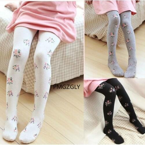 2-8 Years Girls Tights Stockings for Baby Toddler Kids Children Knitted Floral Girl Pantyhose Elastic Cotton Flower Child Style