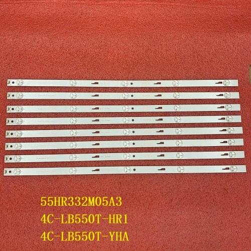 New 8pcs/set LED Backlight strip for 55L2600C 55L26CMC 55U3600C 55D1600 D55E161 55HR332M05A3 V0 V1 4C-LB550T-HR1 YHA