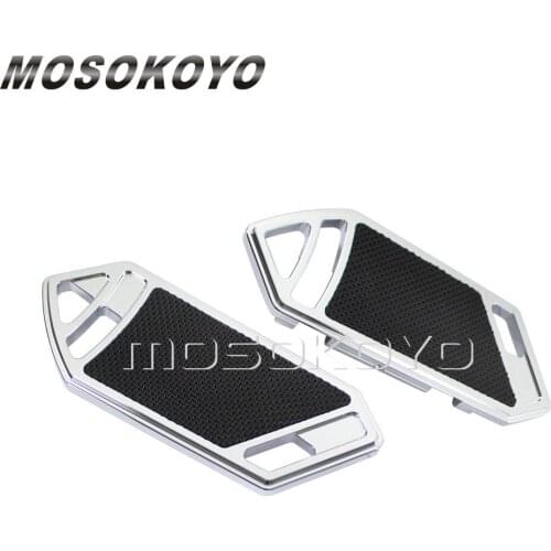 Chrome Motorcycle Highway Floorboards Billet Aluminum Footrest Foot Peg for Harley Softail Touring 1984-2015