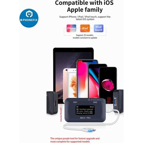 JC B-BOX C3 DFU Tool Windows DCSD Cable For IOS A7-A11 One Key Purple Mode for iPhone & iP*d Modify NAND Syscfg Data DFU BOX