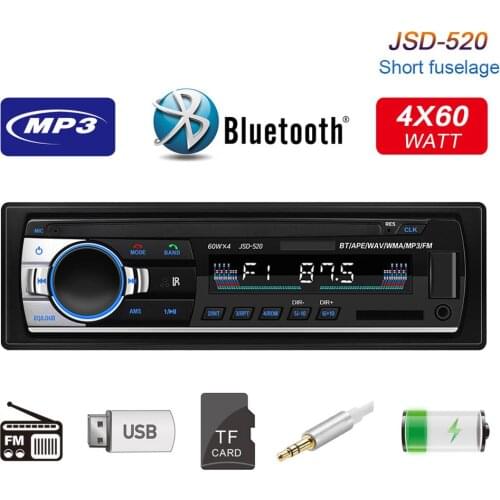 JSD-520 Lightweight Car Bluetooth Radio Card MP3 Player U Disk Amplifier Recorder