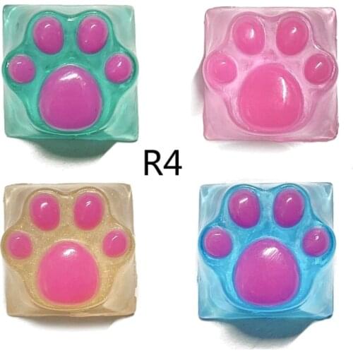 Kitty Paw Cat Paws Handmade Customized OEM Resin Keycap Keyboard RGB Translucent