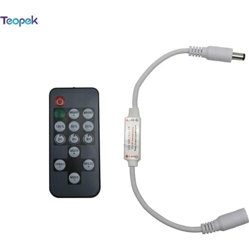 Led Time Controller Mini RF 14 keys Remote Control Brightness Adjustable Led Dimmer For Single Color Light Strip DC5-24V